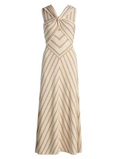 Zimmermann Women's Luna Metallic Stripe A-line Midi-dress