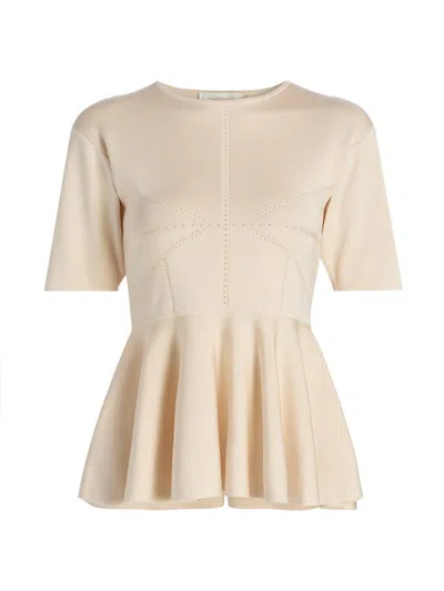 Zimmermann Women's Luna Peplum Top In White