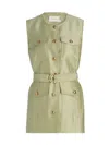 Zimmermann Luna Belted Wool And Silk-blend Vest In Green