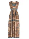 Zimmermann Womens Dark Blue Paisley Mahon Printed Silk Maxi Dress In Multi