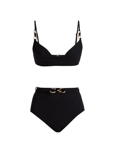Zimmermann Women's Mahon Trim Detail Bikini In Black