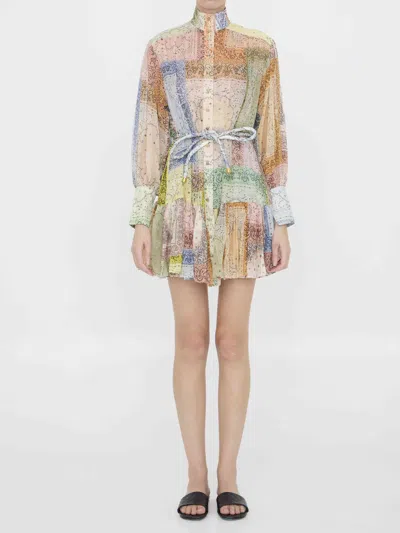 Zimmermann Women Matchmaker Lantern Mini Dress In Multicolor