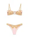 Zimmermann Women `maxine` Knot Trim Bikini In Pink