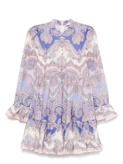ZIMMERMANN WOMEN'S MAXINE PRINTED LINEN MINI DRESS