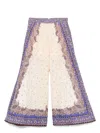 Zimmermann Maxine Wide Leg Printed Trousers In Purple