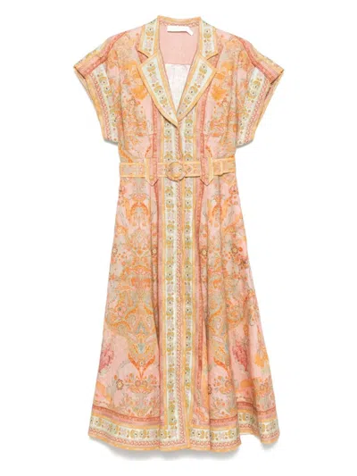 Zimmermann Women's Mc Acacia Pink Flower Shirt Dress | Size 2 | 1073drs252pmpinkmulti In Pinkmulti