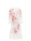 Zimmermann Flower Printed Crush Midi Dress In Linen