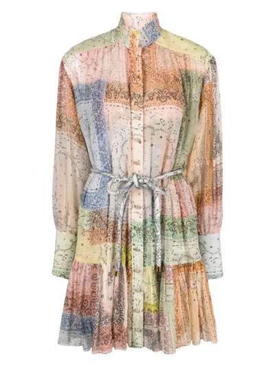 Zimmermann Women's Mini Dress | Size 1 | 4089dmat In Multicolor