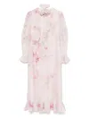 Zimmermann Women's ml Crush Pink Dress With Flowers With Bow In Pinkfloral