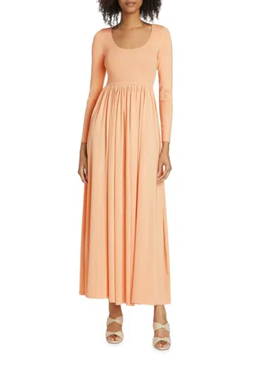 ZIMMERMANN WOMEN'S NATURA METALLIC SCOOPNECK MAXI DRESS