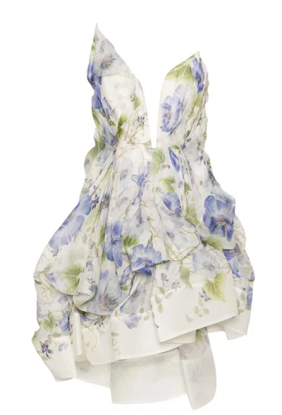 Zimmermann Women's Natural Liftoff Midi Dress In Blue