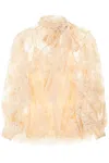 Zimmermann Beige ‘illustration' Blouse With Lace Overlay In Neutro