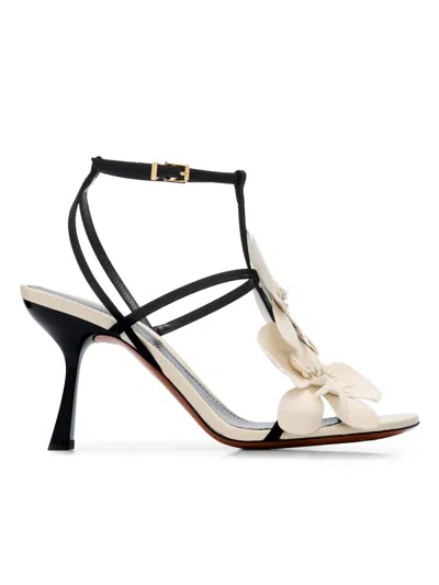 Zimmermann Women's Orchid 85mm Appliqué Leather Sandals In Black