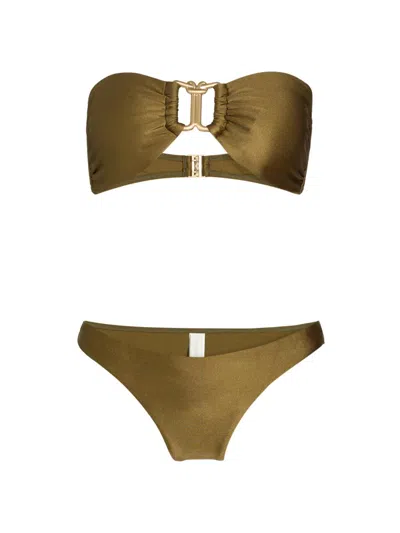Zimmermann Women's Patience Bandeau Bikini In Green