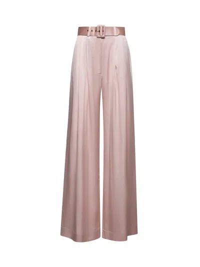 Zimmermann Women Pink Silk Tuck Pants