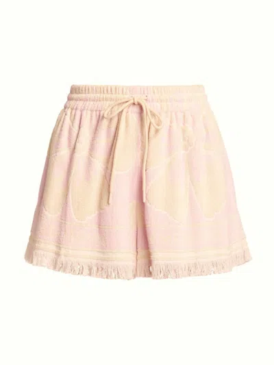 Zimmermann Women's Pop Terry Floral Shorts In Pink Cream