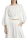 Zimmermann Women's Poplin Blouson Top In White