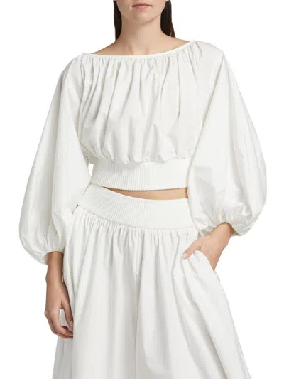 Zimmermann Women's Poplin Blouson Top In White