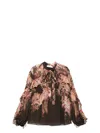 Zimmermann Womens Black Floral Illuminate Flutter Floral-print Sheer Blouse
