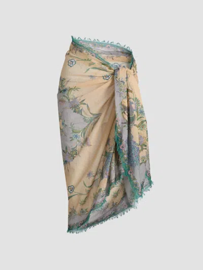 Zimmermann Women's Printed Cotton Pareo In Cream Scarf Floral