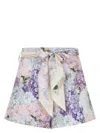 Zimmermann Dawning Printed Silk Flat Front Shorts