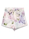 Zimmermann Dawning Printed Silk Flat Front Shorts