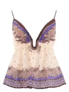 Zimmermann Maxine Plunge Cami Tops Purple In Purple