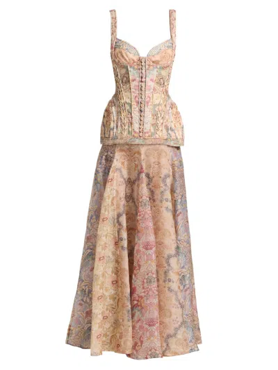 Zimmermann Women's Rebellion Corded Linen-silk Maxi Dress