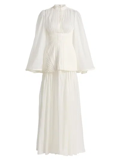 Zimmermann Women's Rebellion Corded Ramie Gown In White