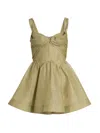 Zimmermann Rebellion Linen And Silk Organza Minidress In Brown