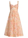 Zimmermann Womens Golden Bloom Rebellion Drape Linen And Silk Midi Dress