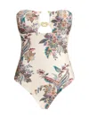 Zimmermann Rhiannon Hardware-detailed Strapless One-piece Swimsuit
