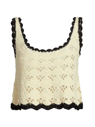 Zimmermann Women's Rhiannon Scallop-trimmed Crochet Tank In Multi