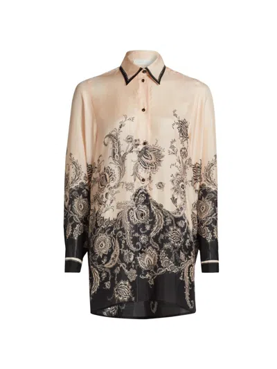 Zimmermann Women's Rhiannon Silk Relaxed Shirt In Neutral