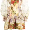 Zimmermann Sensory Flip Minidress In Neutrals