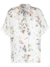 Zimmermann Oversized Shirt With Lace Trim And Floral Print In Blue