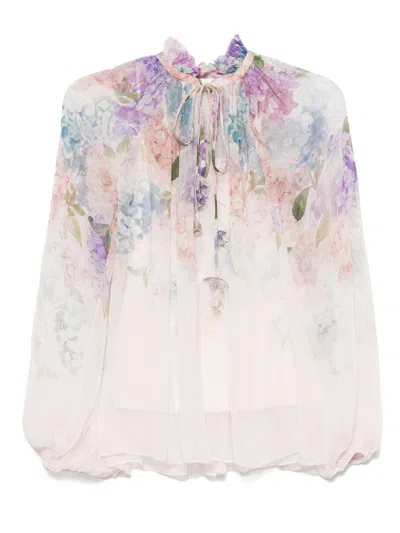 Zimmermann Billow Dawning Blouse In Multicolor