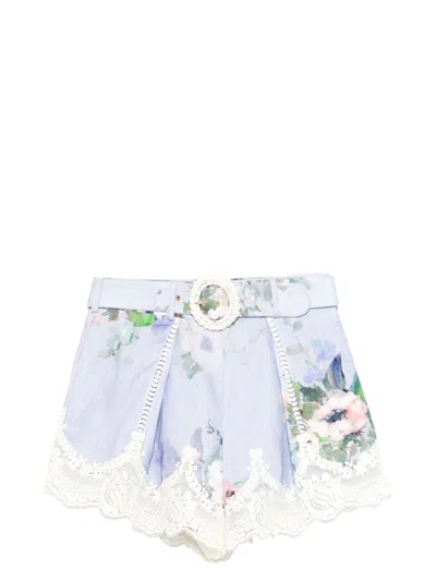 ZIMMERMANN WOMEN'S SHORT EVERLEY | SIZE 1 | 1803ARS255 COLOR LTBLWCFL