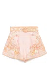 Zimmermann Acacia Linen Shorts In Pink