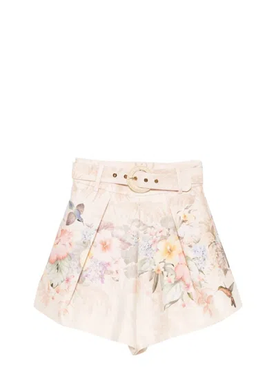 ZIMMERMANN WOMEN'S SILK AND COTTON BLEND SHORTS