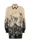 Zimmermann White Floral And Paisley Print Shirt With Contrasting Trim In Multi