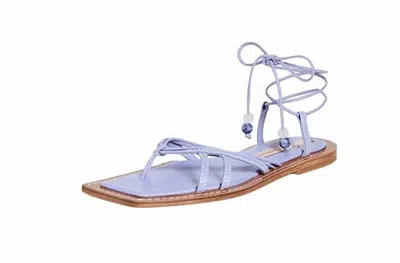 Zimmermann Women's Skinny Strap Tie Flat Sandal In Lilac In Multi