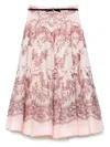 Zimmermann Printed Linen Blend Crush Skirt
