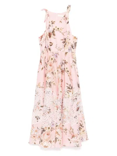 Zimmermann Women's Sm Acacia Pink Flower Long Dress In Pinkfloral