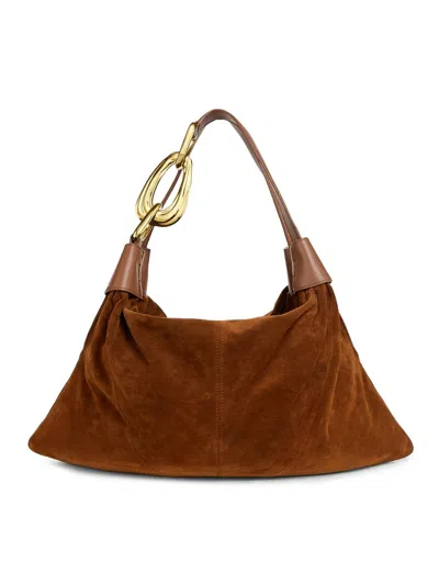 Zimmermann Women's Small Trampoline Suede Hobo Bag In Brown