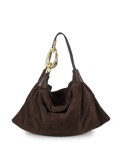 Zimmermann Women's Small Trampoline Suede Hobo Bag In Brown