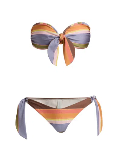 Zimmermann Women's Solstice Scarf-tie Bikini In Multi