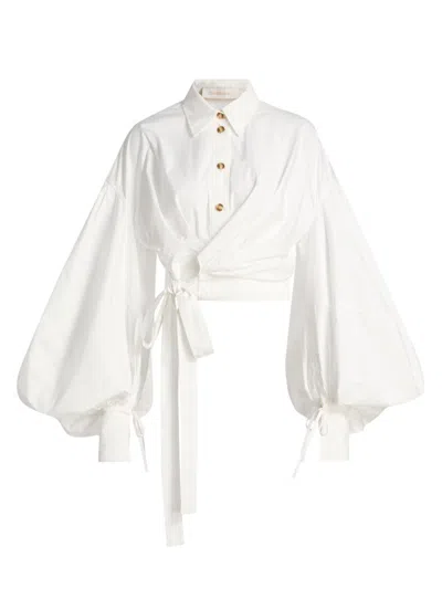 Zimmermann Women's Story 1 Cotton Blouse In White