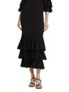 Zimmermann Women's Story One Ruffled Knit Midi-skirt In Black
