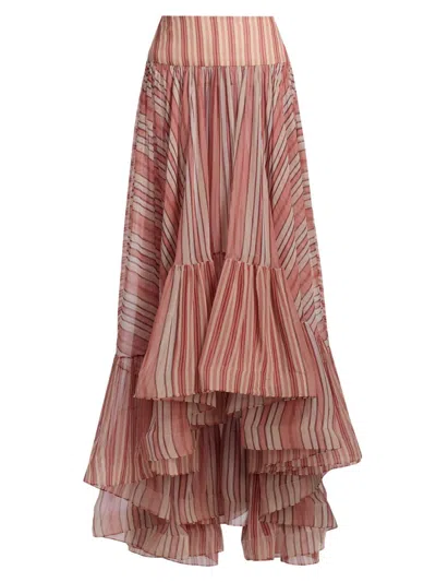 Zimmermann Women's Story Striped High-low Maxi Skirt In Multi